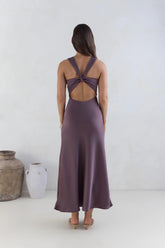 Island Reverie Satin Maxi Dress Purple